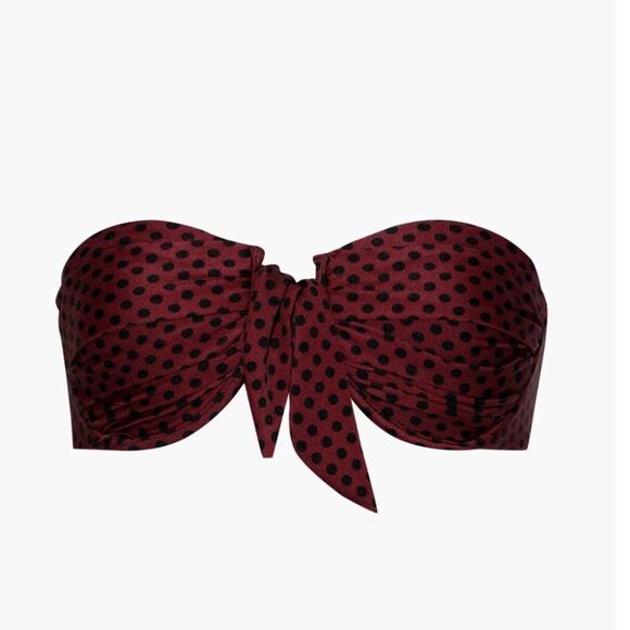 Zimmermann Juno Tie Bandeau Top in Red/
Black Dot 0/XS $231 NWT - Picture 6 of 12
